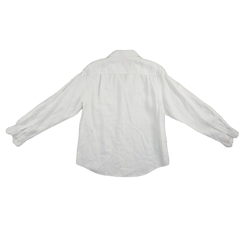 Brooks Brothers Top Blouse Women's Size 8 White 100% Irish Linen Camp Collar - Picture 3 of 7
